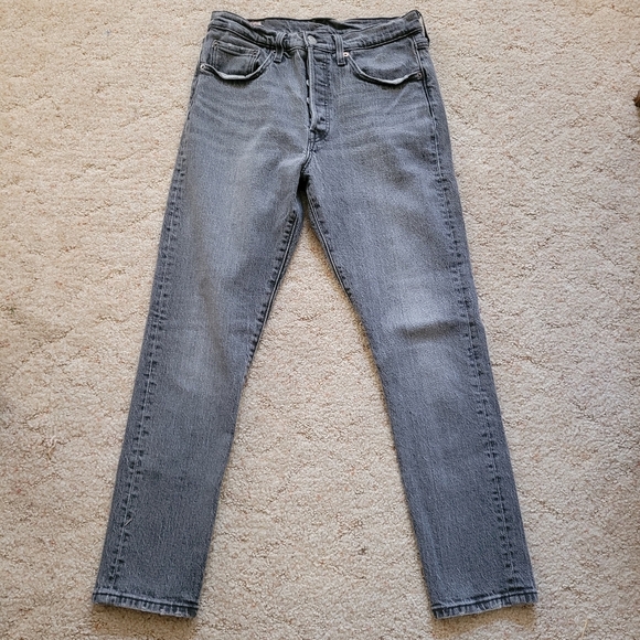 Levi' Premium 501 Grey Ankle Jeans - Picture 1 of 7